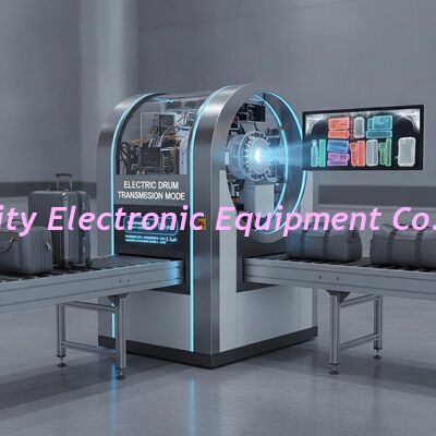 Mode Transmisi Drum Listrik X Ray Baggage Scanner Menyediakan Kebocoran Maksimum Di Bawah 0,3 μGyH dan Radiasi Kebocoran Maksimum Di Bawah 0,1 μGyH untuk Keamanan