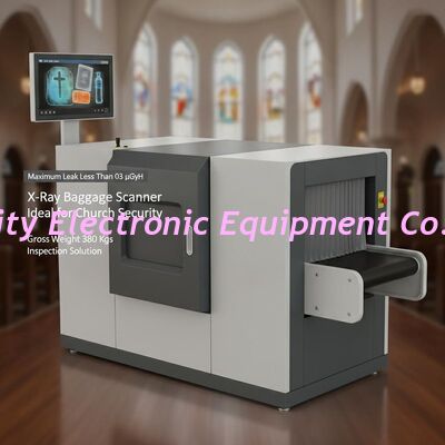 Kebocoran Maksimum Kurang dari 03 μGyH X Ray Baggage Scanner Ideal untuk Keamanan Gereja Berat kotor 380 Kgs Solusi Inspeksi