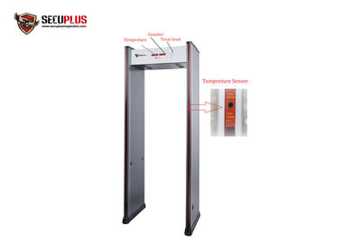 Indoor Metal Detector Gate 18 Zona Suhu Mengukur Suara / Lampu LED Alarm